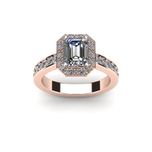Rose Gold Emerald diamond engagement ring