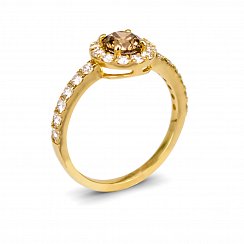Cognac Diamond Ring with 1.3ct Total Diamond Weight