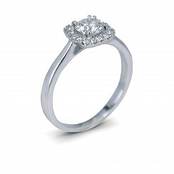 Round Halo Diamond Ring with 0.645ct Total Diamond Weight