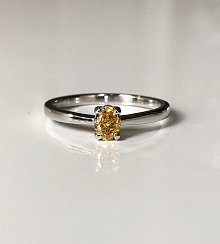 0.38ct Orange-Yellow Oval Diamond Solitaire