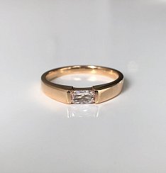 0.236ct Pinkish Brown Cushion Cut Diamond Solitaire 